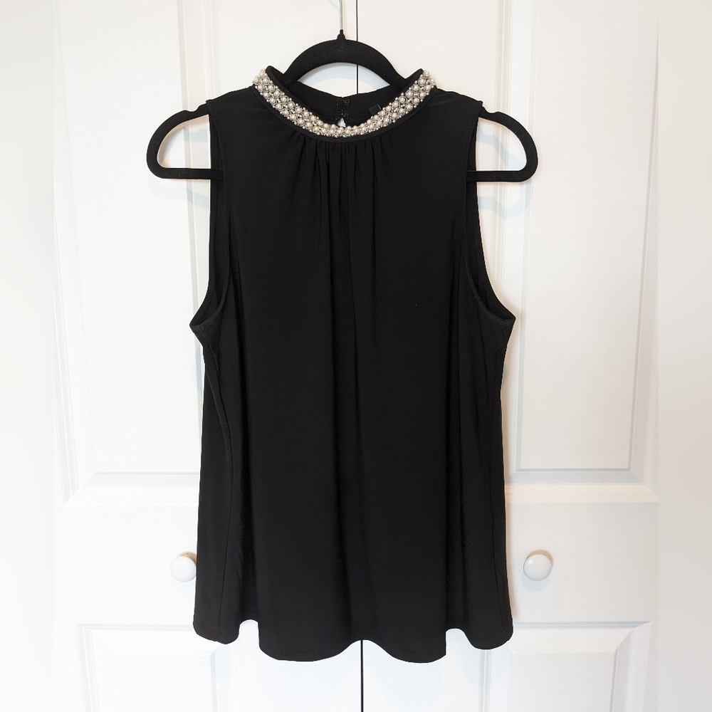 Black Sleeveless Blouse with Beading from WHBM